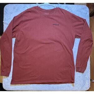 Patagonia‎ Long Sleeve T Shirt Mens Size Large Red Organic Cotton